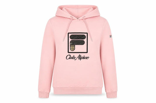 Womens UK 12 Regular FILA Pink Pullover Hoodie