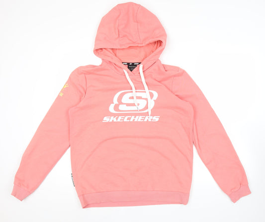 Skechers Women Pink Hoodie Size 10 Pullover Long Sleeve Logo