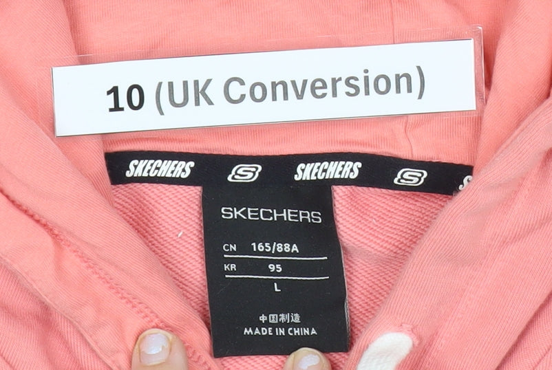 Skechers Women Pink Hoodie Size 10 Pullover Long Sleeve Logo