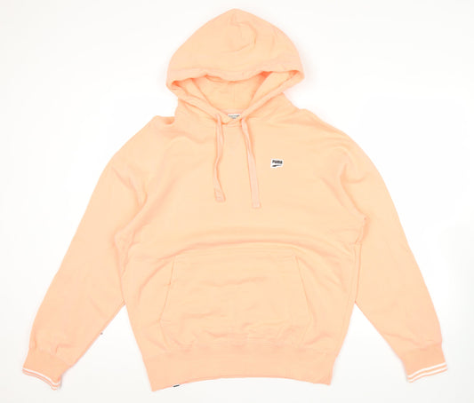 Puma Men’s Pink Pullover Hoodie Size M Regular Fit Cotton Blend