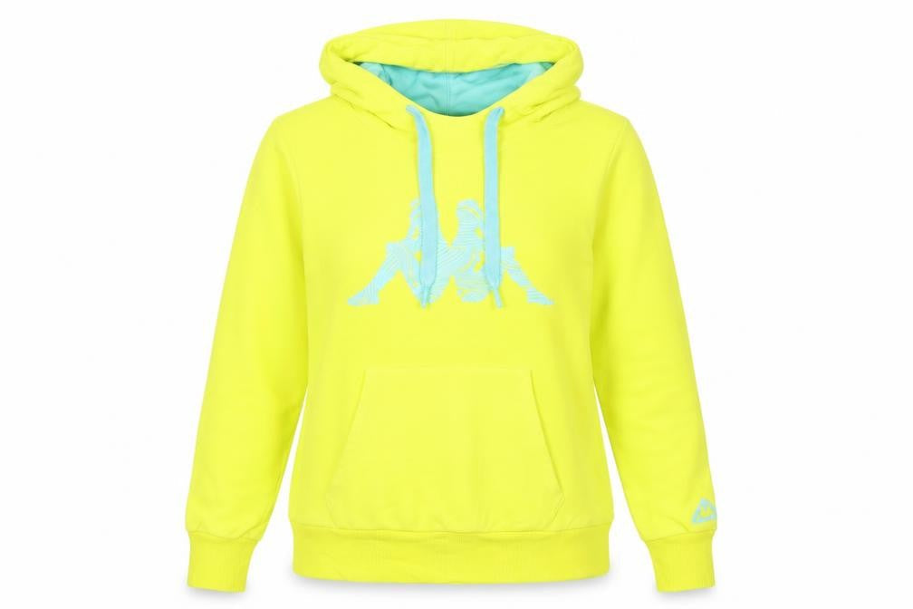 Womens UK 10 Regular Kappa Yellow Pullover Hoodie