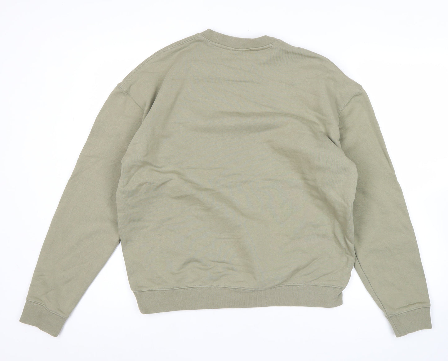 Lacoste Unisex Green Crew Neck Cotton Sweatshirt M Loose Fit