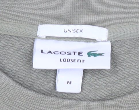Lacoste Unisex Green Crew Neck Cotton Sweatshirt M Loose Fit