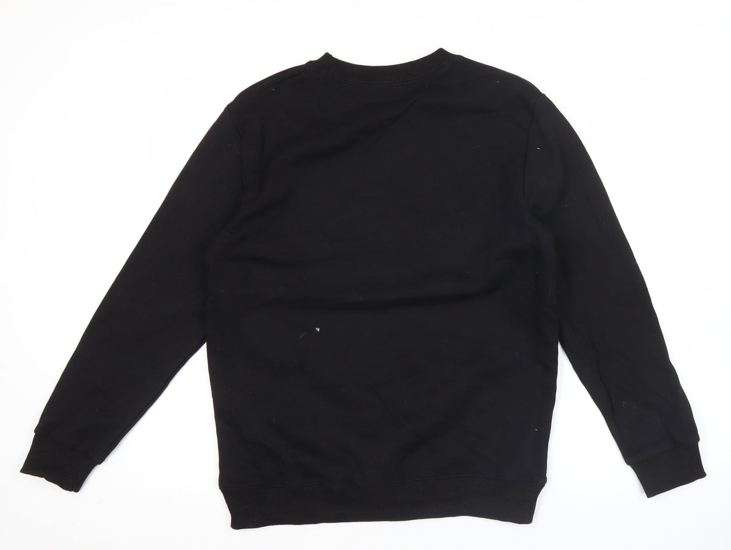 Adidas Mens Black Logo Sweatshirt Pullover Crew Neck Size M