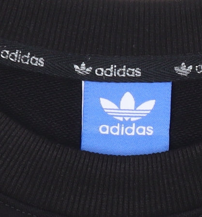 Adidas Mens Black Logo Sweatshirt Pullover Crew Neck Size M