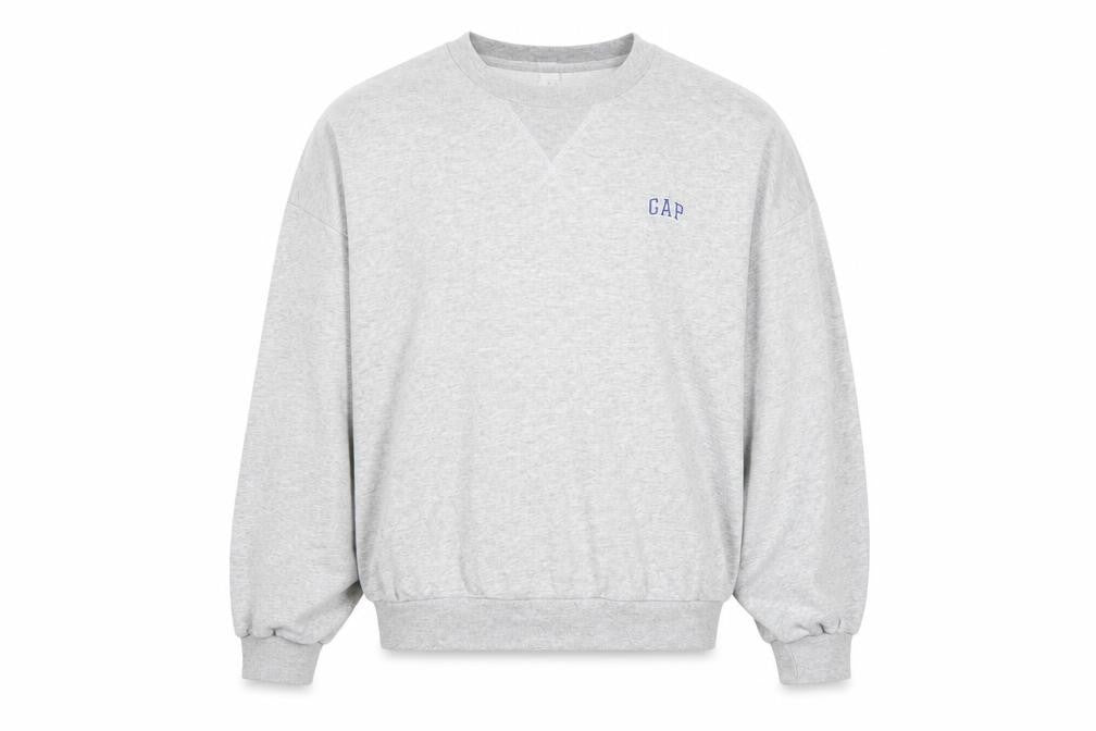 Gap Men's Grey Sweatshirt M Crew Neck Pullover Logo Cotton Blend