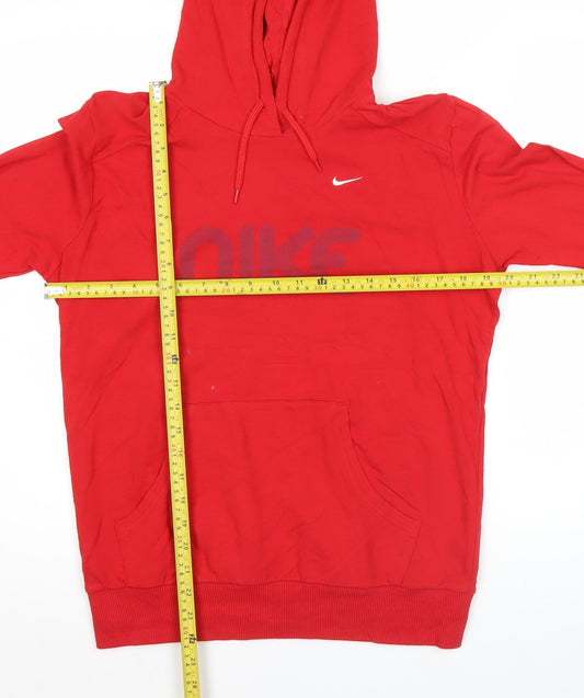 Nike Men's Red Pullover Hoodie Size M Logo Sportswear