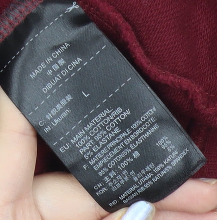 Champion Mens Red Hoodie Pullover Sweatshirt Large Logo