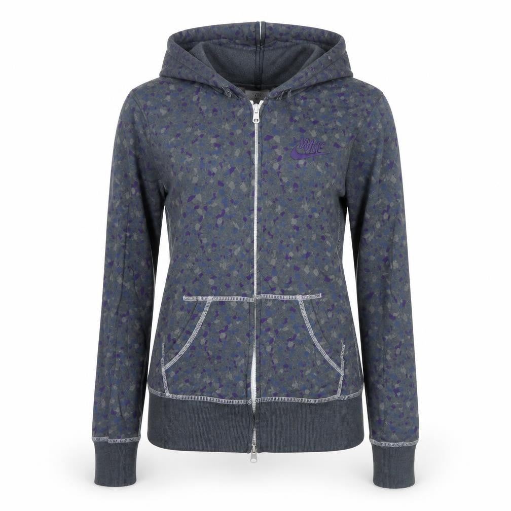 Womens UK M Regular Nike Grey Full Zip Hoodie