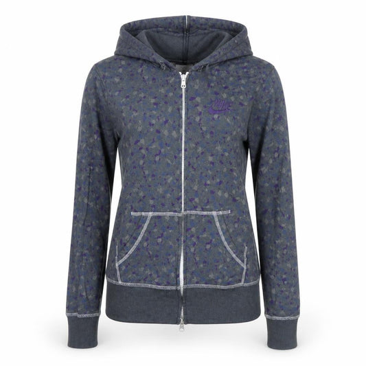 Womens UK M Regular Nike Grey Full Zip Hoodie