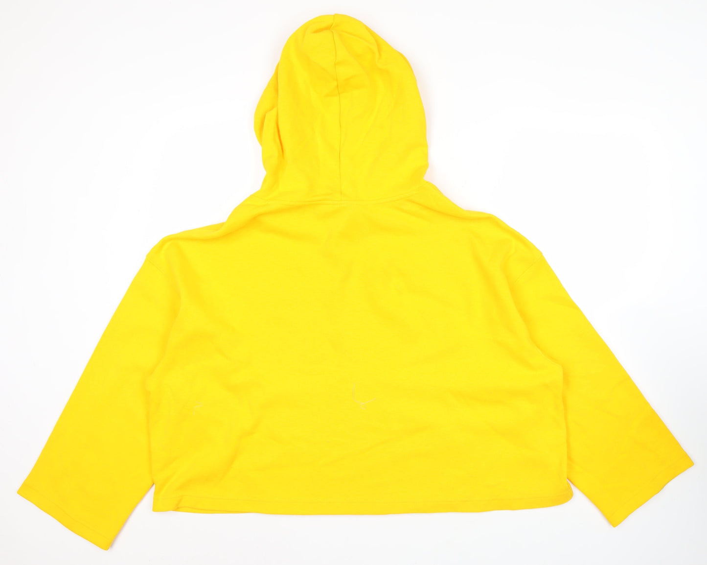 Skechers Womens Yellow Hoodie Size 8 Pullover Logo Hooded Sweatshirt