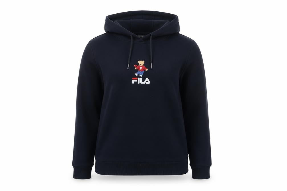 Womens UK 10 Regular FILA Black Pullover Hoodie