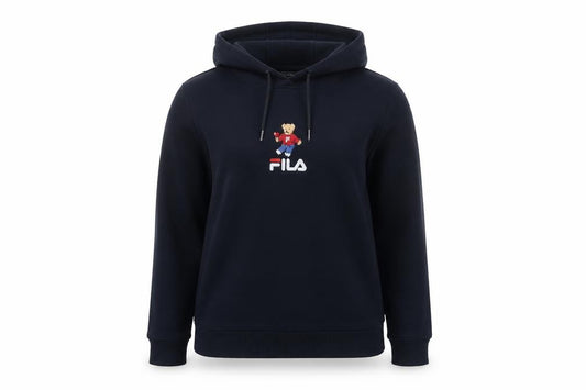Womens UK 10 Regular FILA Black Pullover Hoodie