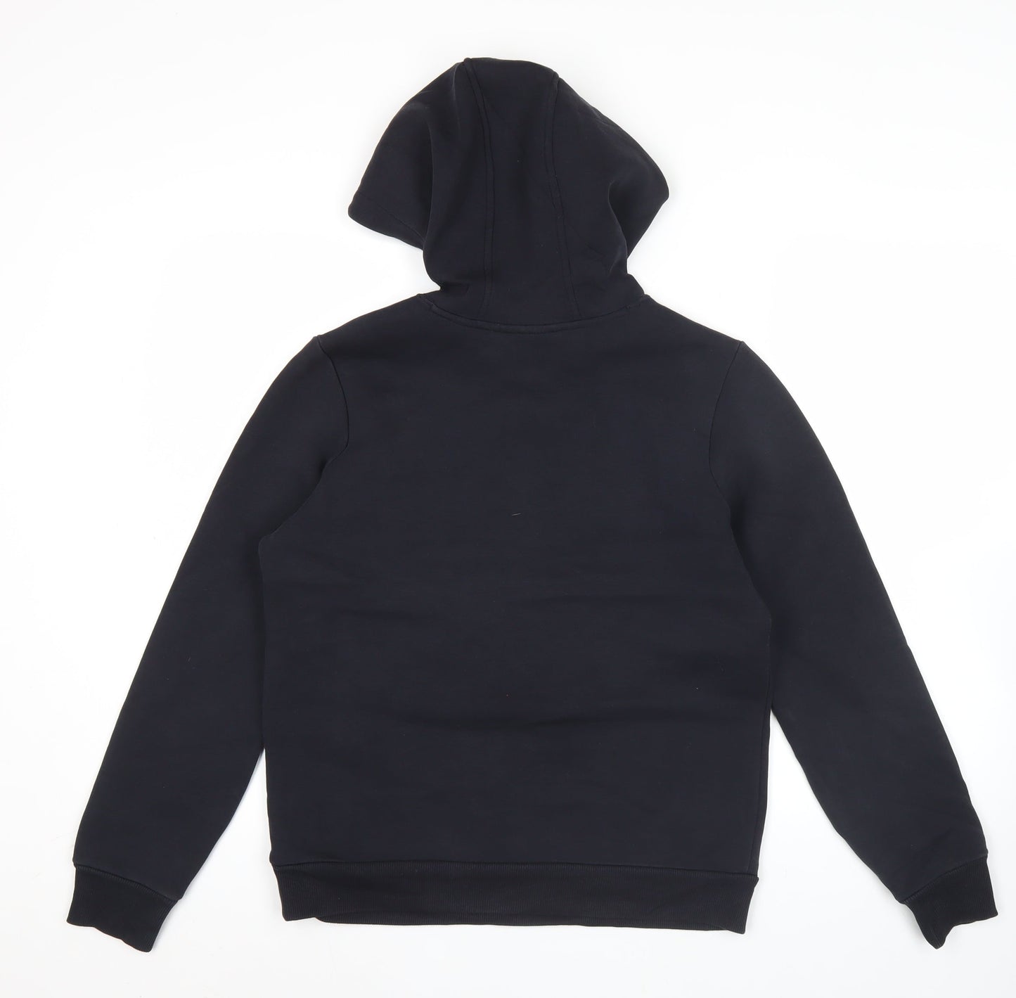 FILA Womens Black Hoodie UK 10 Bear Logo Pullover Cotton Blend