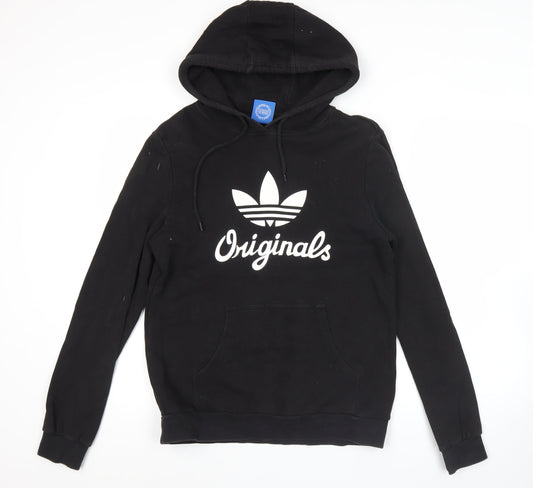 Adidas Originals Mens Black Pullover Hoodie Size S Regular Fit