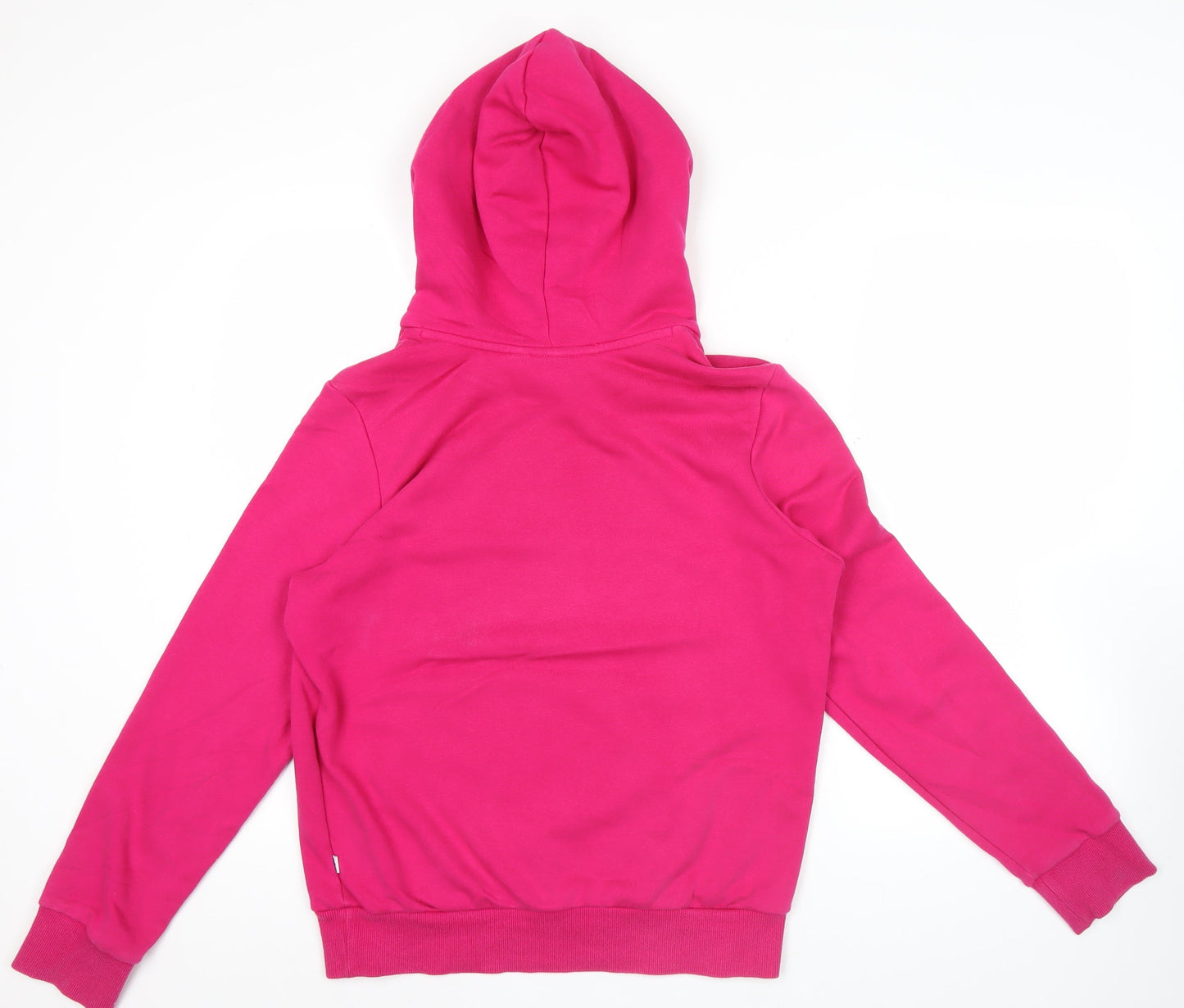 Adidas Womens Pink Hoodie Size 12 Pullover Cotton Blend Logo