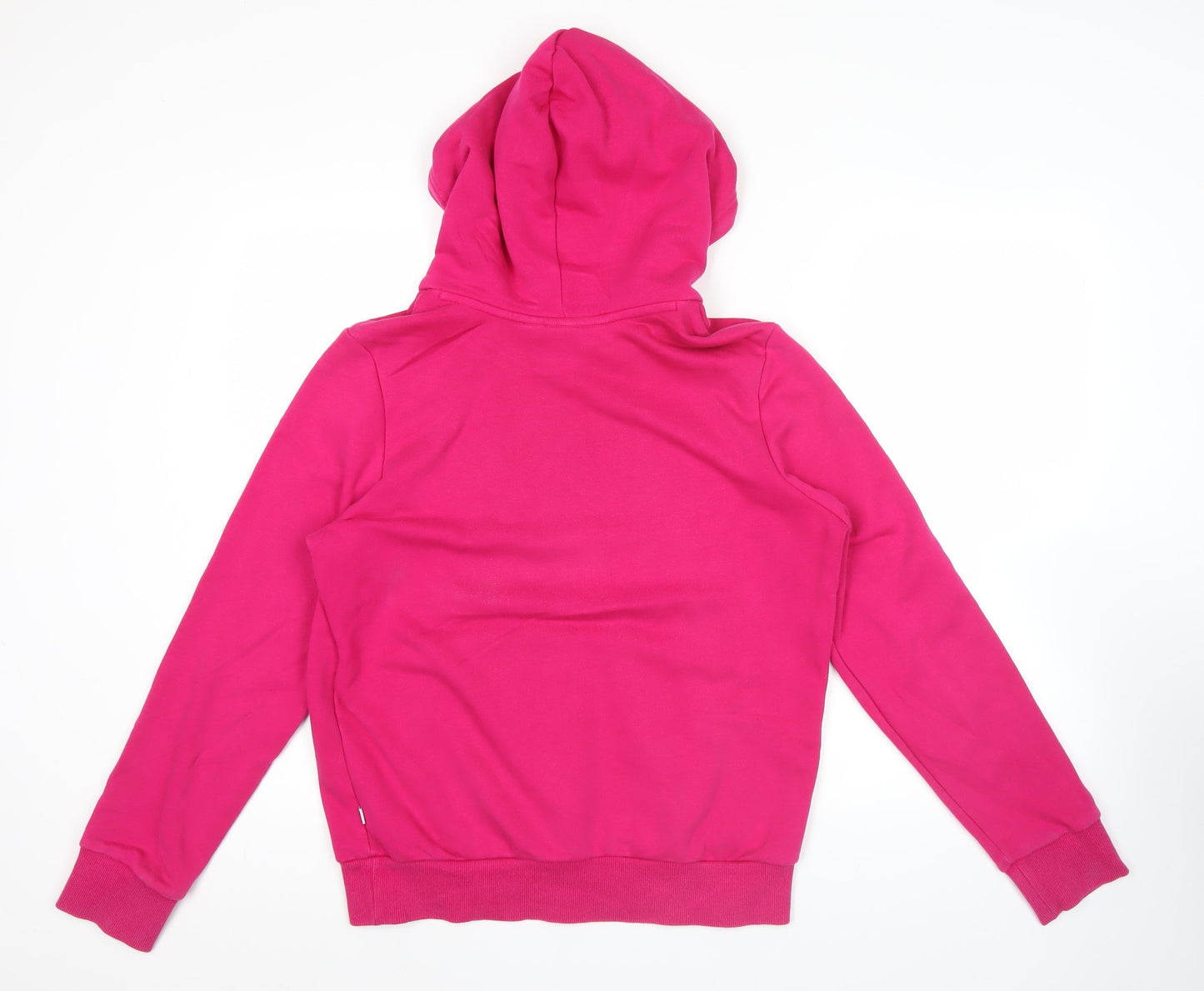 Adidas Womens Pink Hoodie Size 12 Pullover Cotton Blend Logo