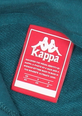 Kappa Mens Green Pullover Hoodie Small Logo Sportswear