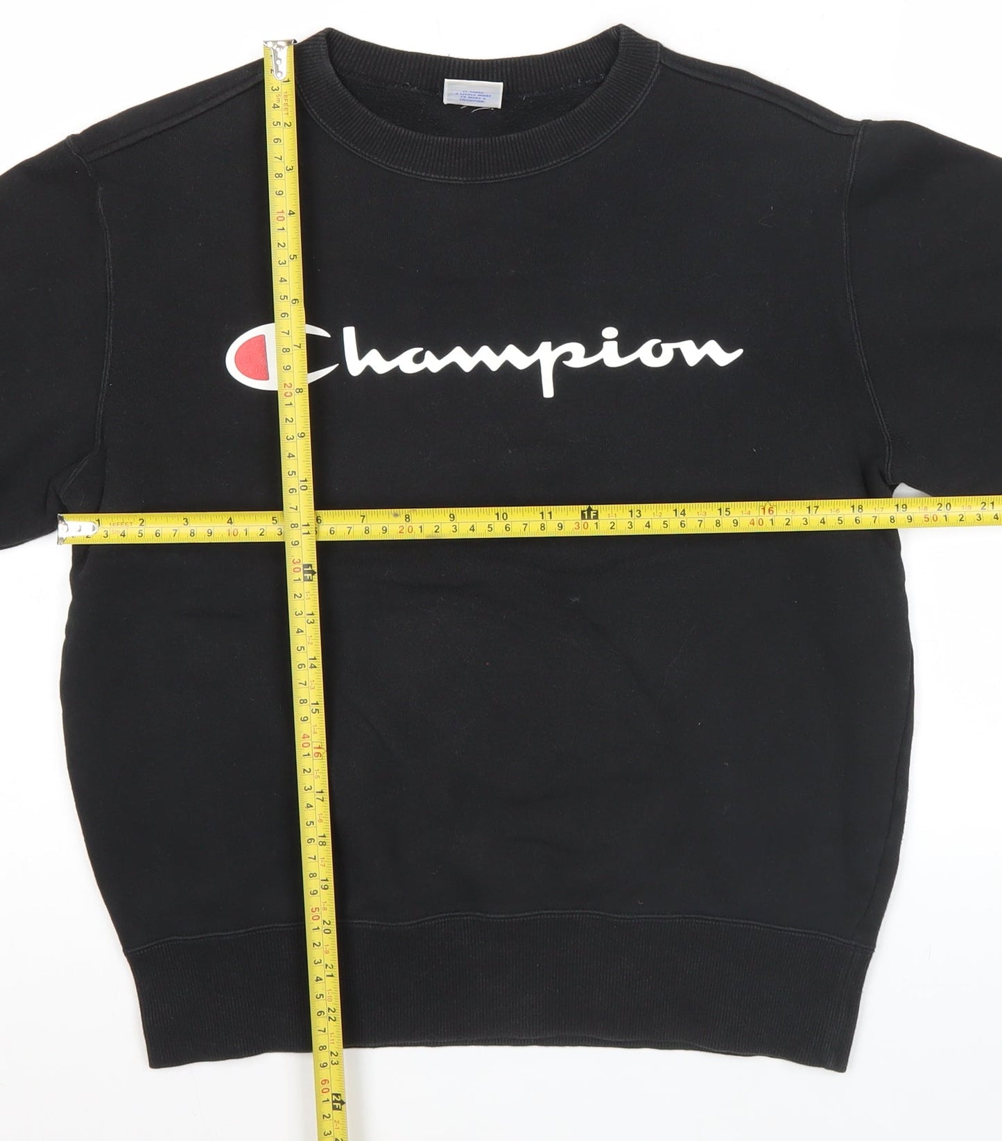 Champion Mens Black Medium Pullover Sweatshirt Logo Graphic