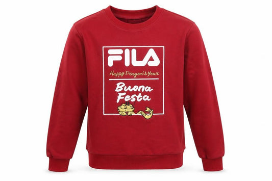 Mens UK XS Regular FILA Red Pullover Sweatshirt