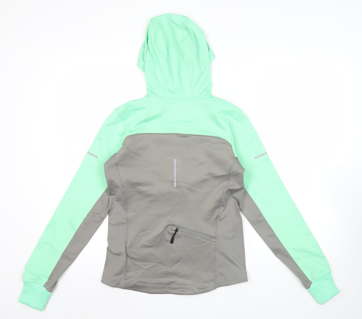 Nike Womens Green Grey Dri-Fit Running Hoodie Sweatshirt Size S