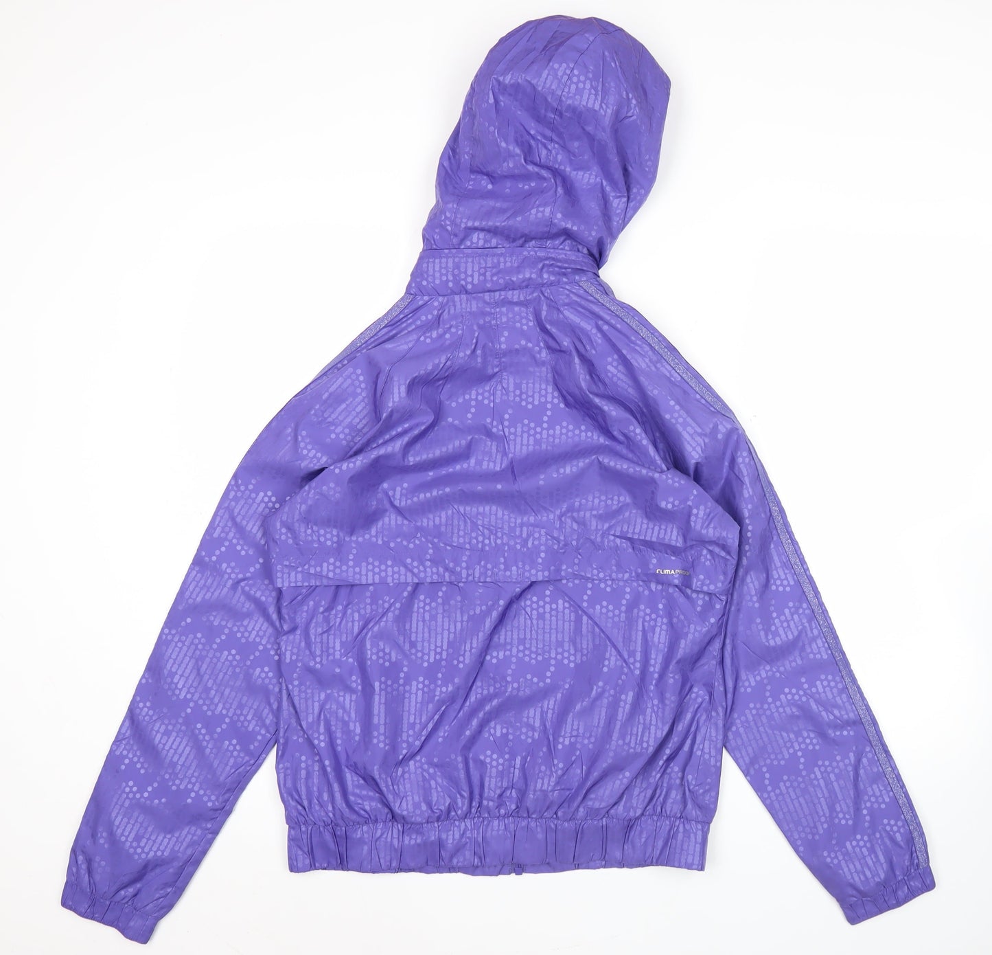 Adidas Womens Purple Size 12 Windbreaker Jacket Hooded Lightweight Activewear