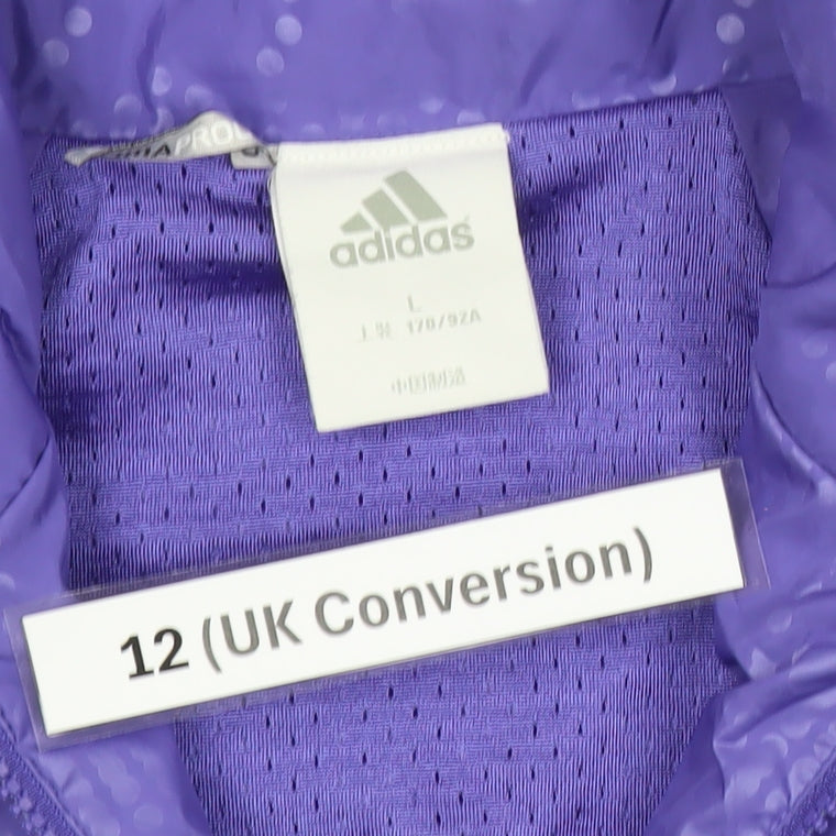 Adidas Womens Purple Size 12 Windbreaker Jacket Hooded Lightweight Activewear