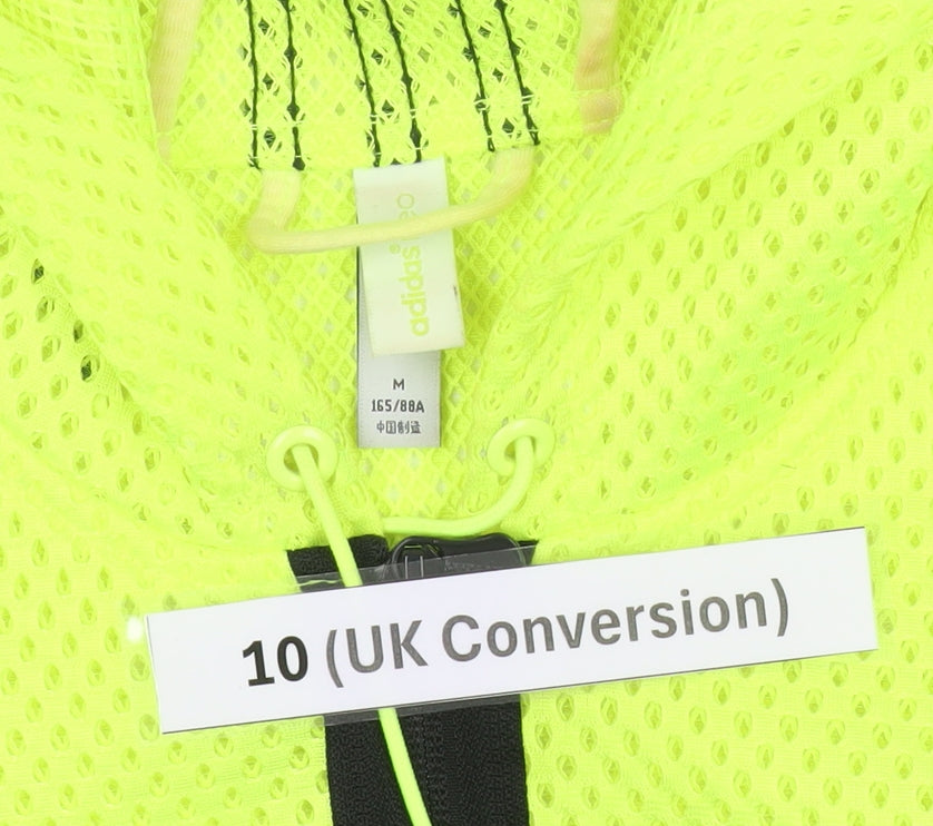 Adidas Neo Womens Yellow Size 10 Track Jacket Full Zip Hooded Sportswear
