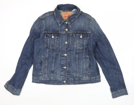 Levi’s Women Blue Denim Jacket XL Button-Up Classic Style