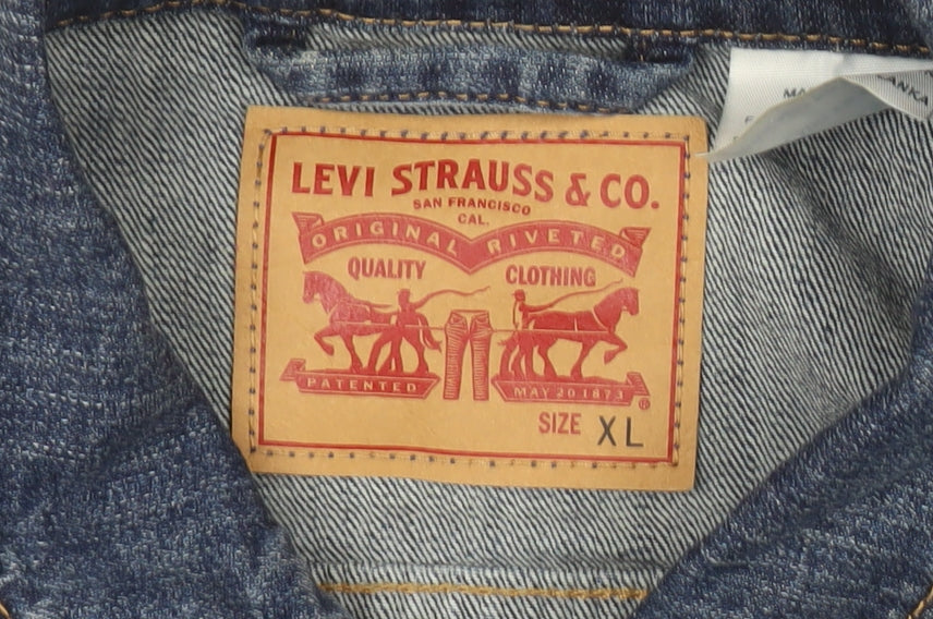 Levi’s Women Blue Denim Jacket XL Button-Up Classic Style