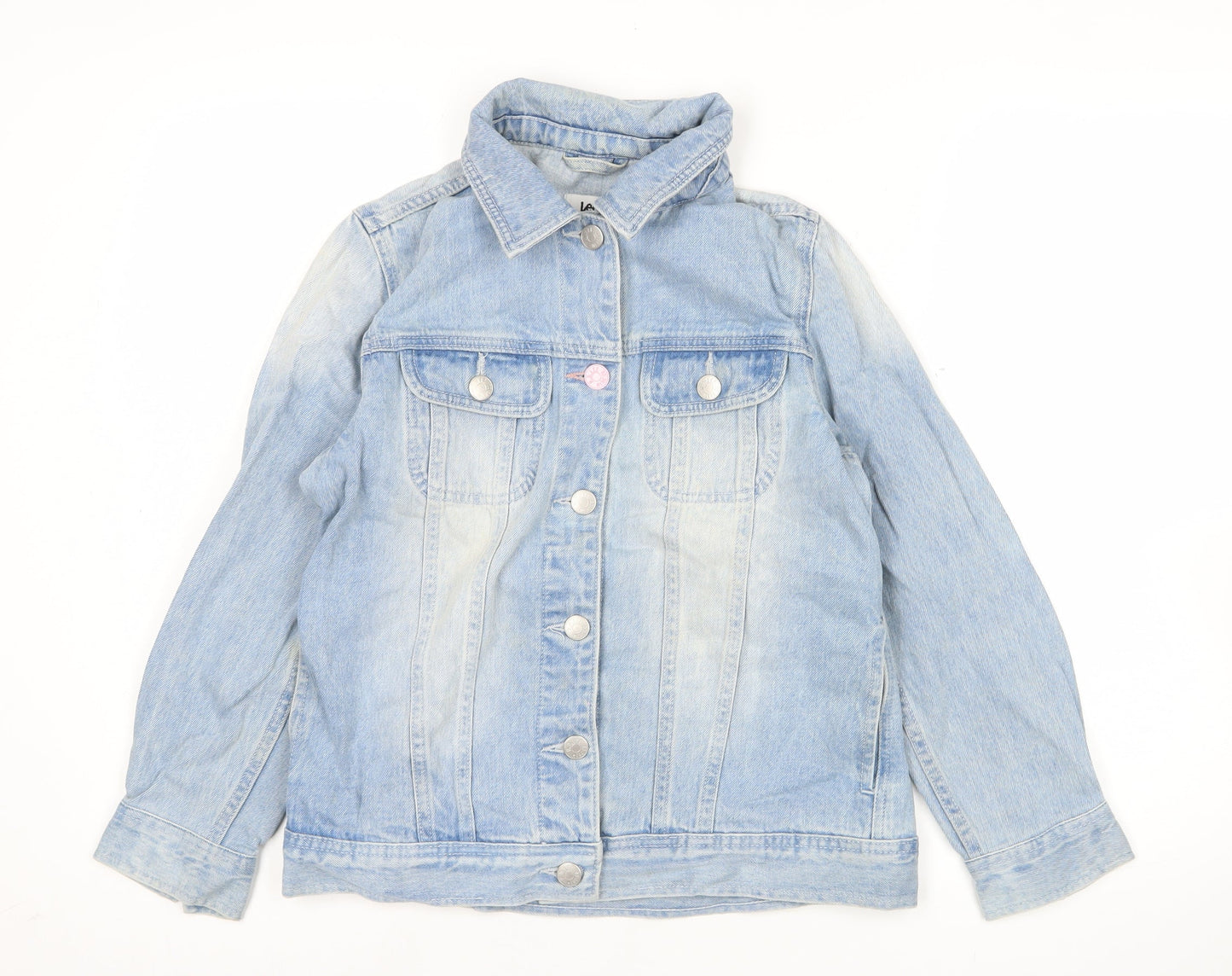 Lee Womens Blue Denim Jacket Size S Casual Buttoned Retro
