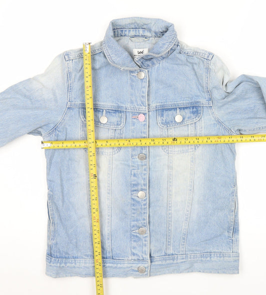 Lee Womens Blue Denim Jacket Size S Casual Buttoned Retro