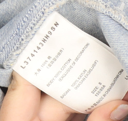 Lee Womens Blue Denim Jacket Size S Casual Buttoned Retro
