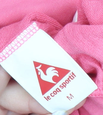 Le Coq Sportif Womens Pink Hooded Zip Jacket Size M Cotton