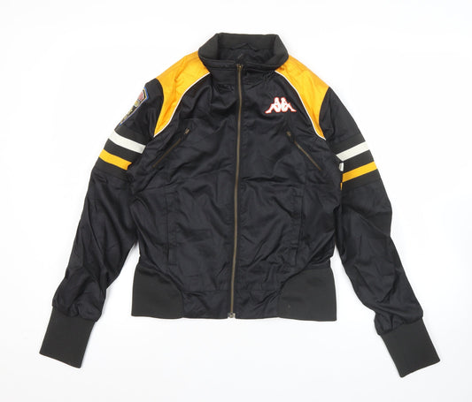 Kappa Womens Black Size 10 Varsity Jacket Polyester Full Zip Logo