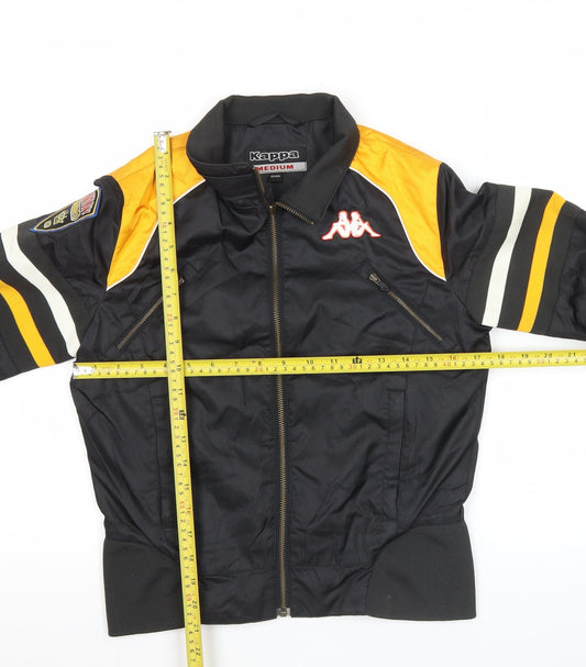 Kappa Womens Black Size 10 Varsity Jacket Polyester Full Zip Logo