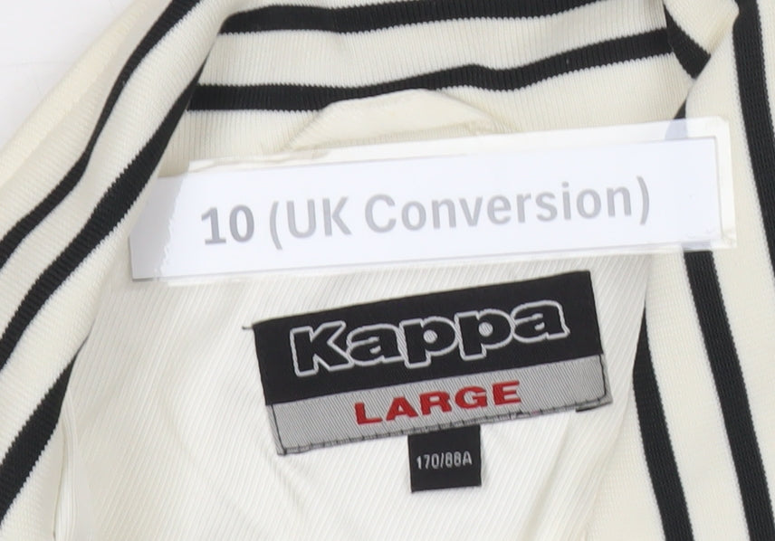 Kappa Womens White Size 10 Track Jacket Lightweight Full Zip