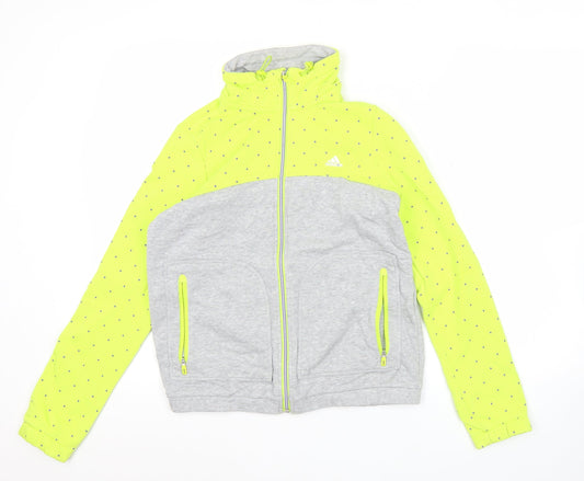 Adidas Women’s Grey Green Track Jacket Size 12 Full Zip
