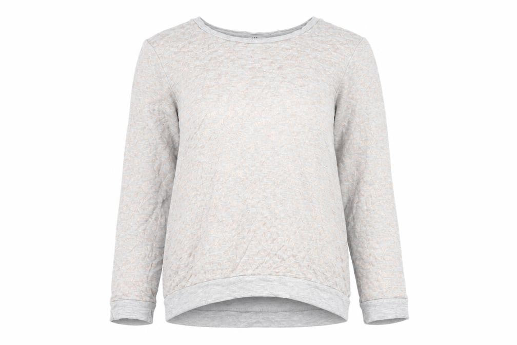 Oasis Women’s Grey Glitter Animal Print Pullover Sweatshirt L