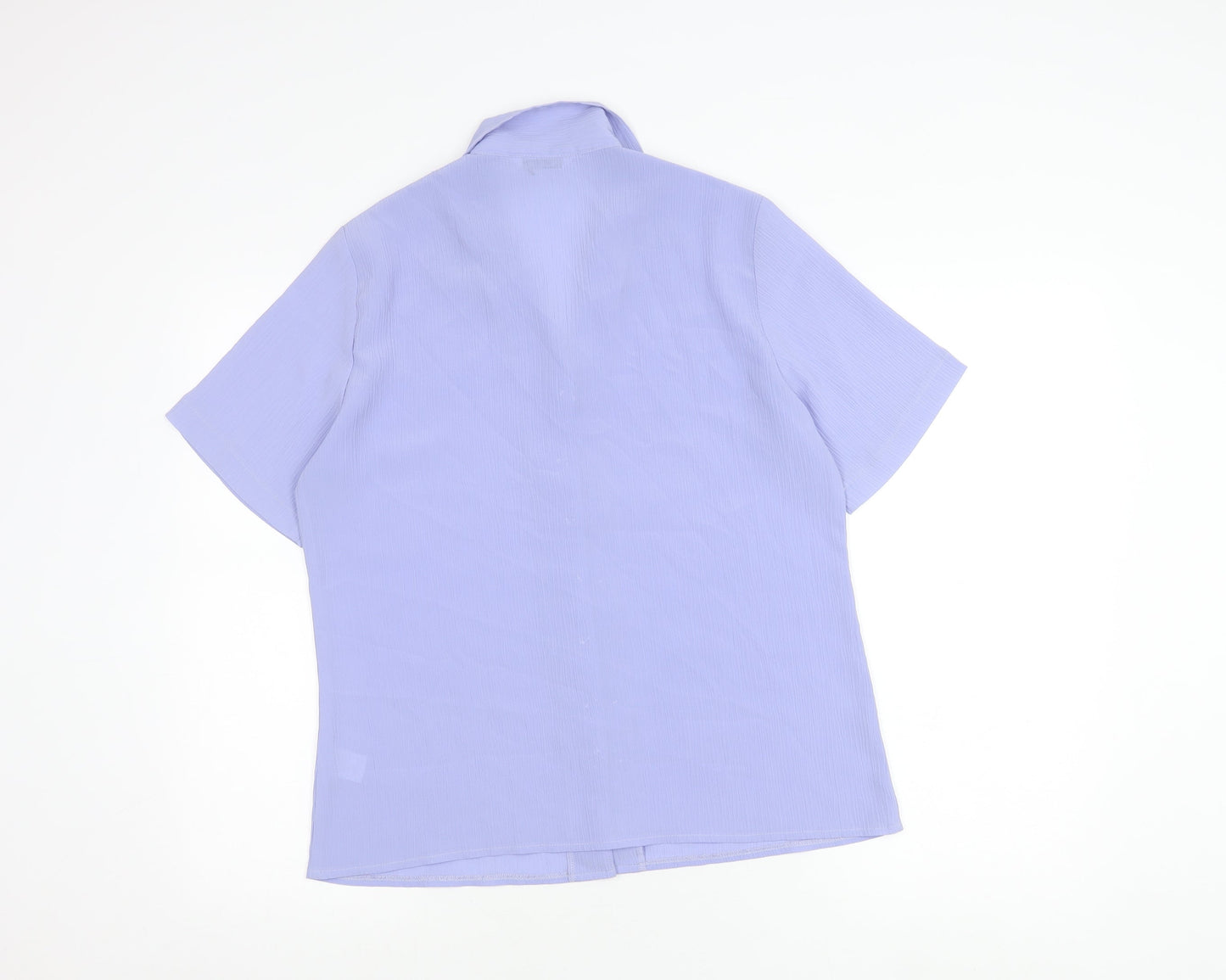 Bekerex Womens Purple Short Sleeve Button Up Shirt L