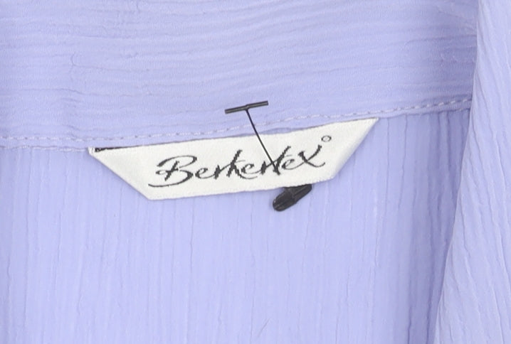 Bekerex Womens Purple Short Sleeve Button Up Shirt L