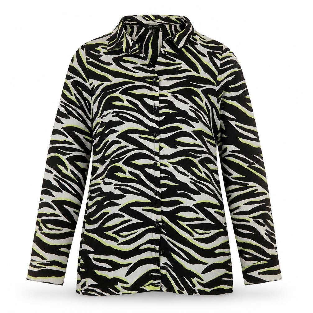 New Look Womens Multicoloured Zebra Print Button-Up Shirt UK 10