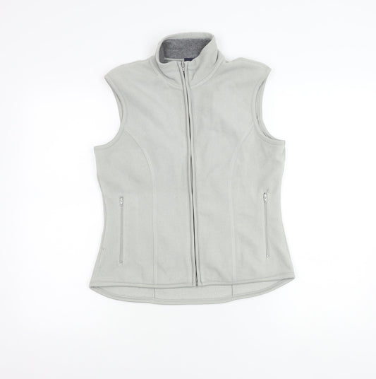 GAP Unisex Grey Fleece Waistcoat Bodywarmer S Full Zip Pockets