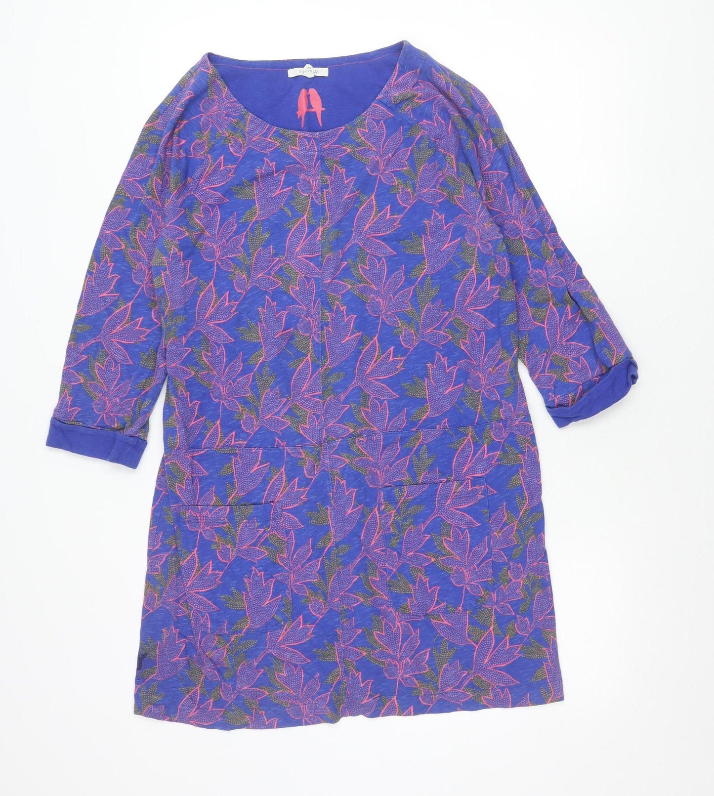 White Stuff Women’s Blue Floral Shift Dress Size 18 Cotton