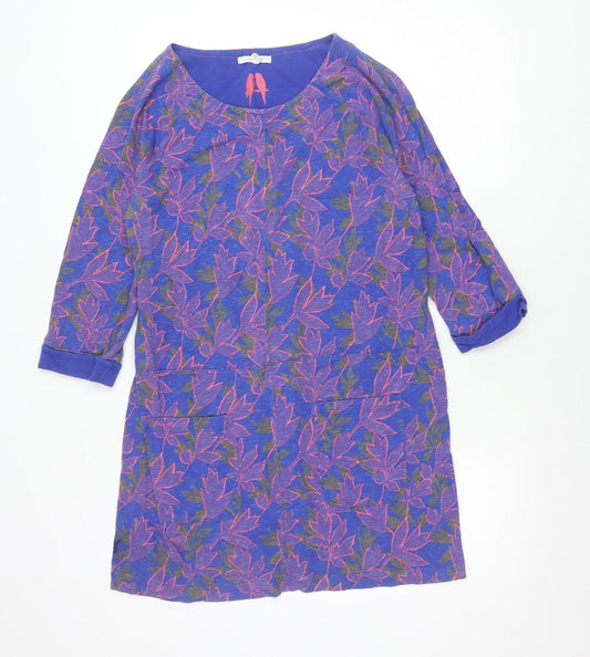 White Stuff Women’s Blue Floral Shift Dress Size 18 Cotton