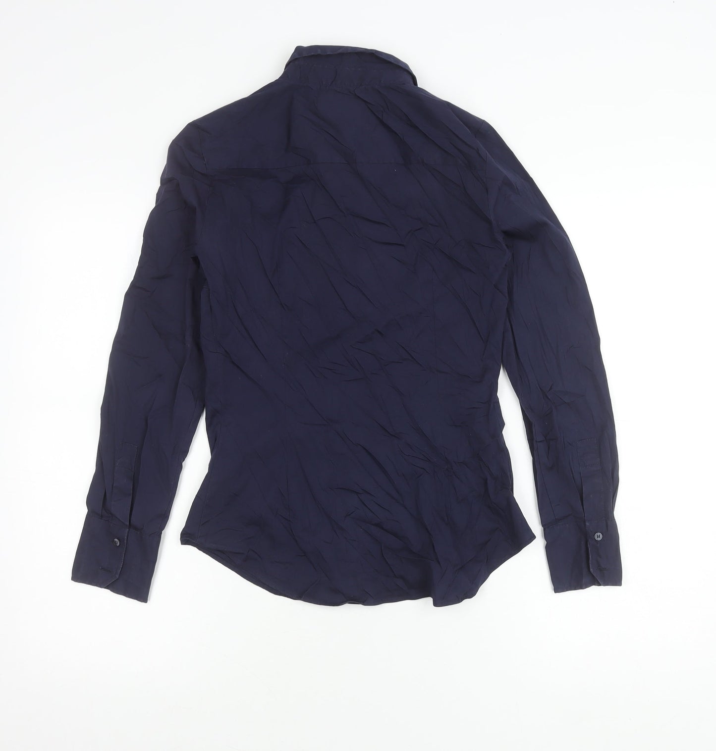 Zara Basic Womens Blue Long Sleeve Button-Up Shirt Size S