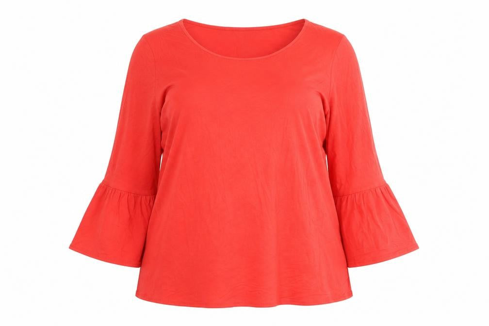 Roman Womens Red Size 18 Bell Sleeve Tunic Blouse Top