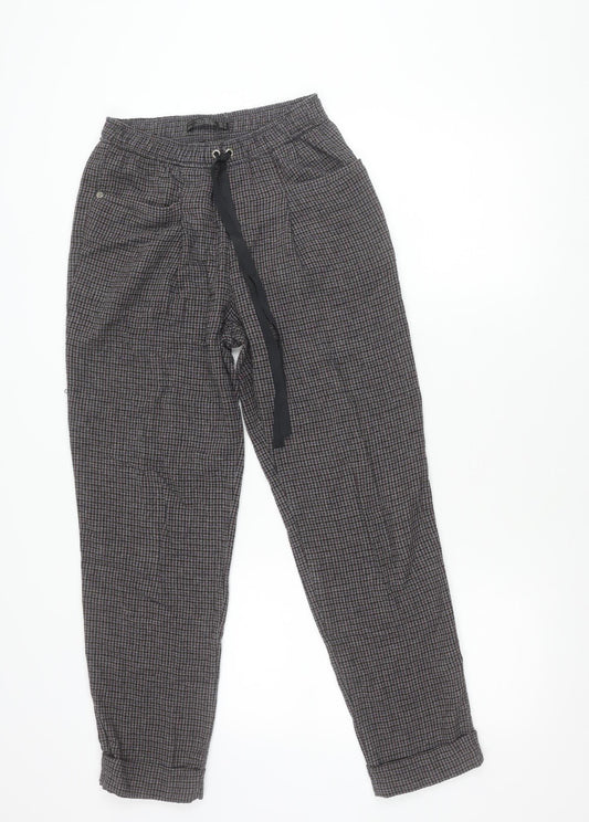Zara Trafaluc Women’s Grey Check Jogger Trousers XS