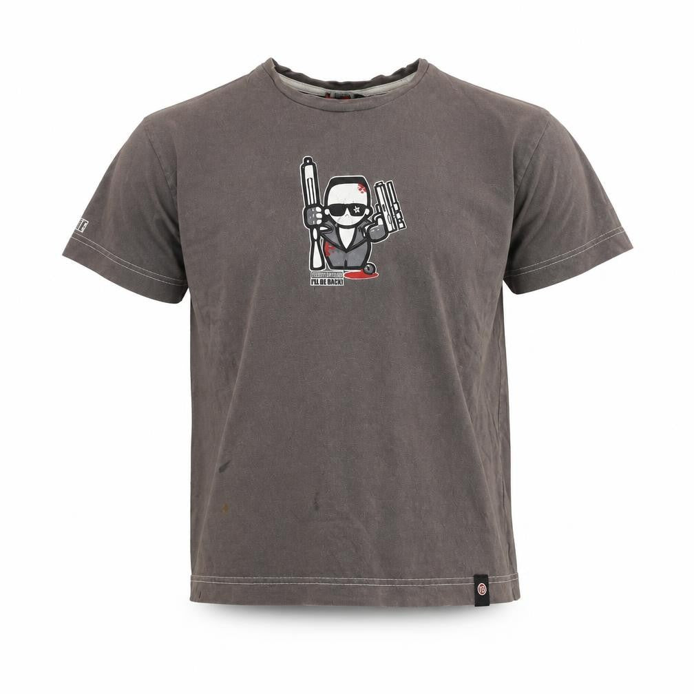 Slightly Offensive Men’s Grey Graphic Cotton T-Shirt Size S Terminator Funny