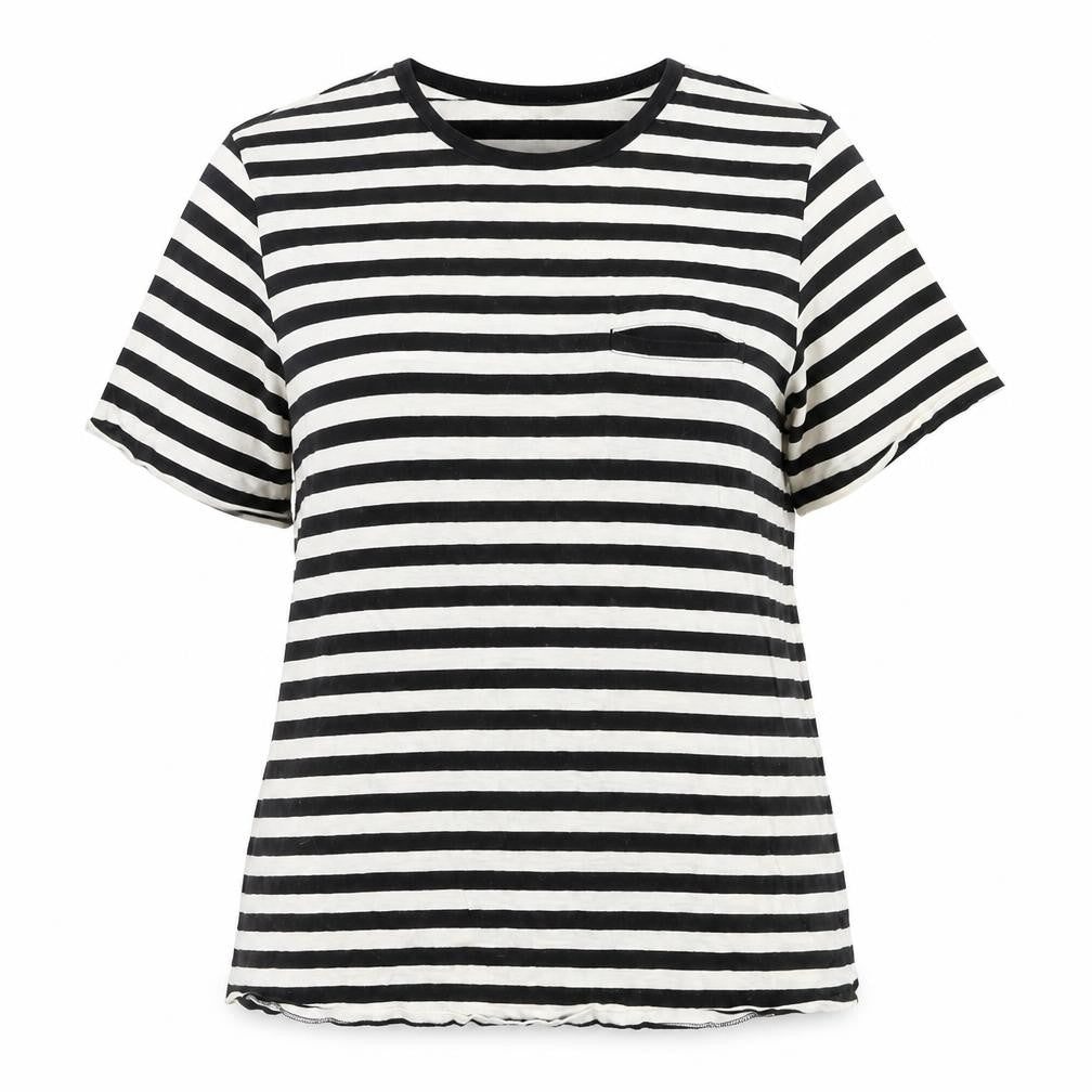 H&M Women’s Black White Striped Cotton T-Shirt XL